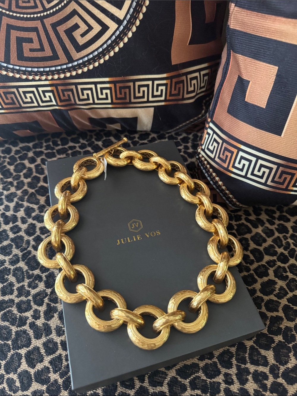 Julie Vos Textured Gold Link Necklace